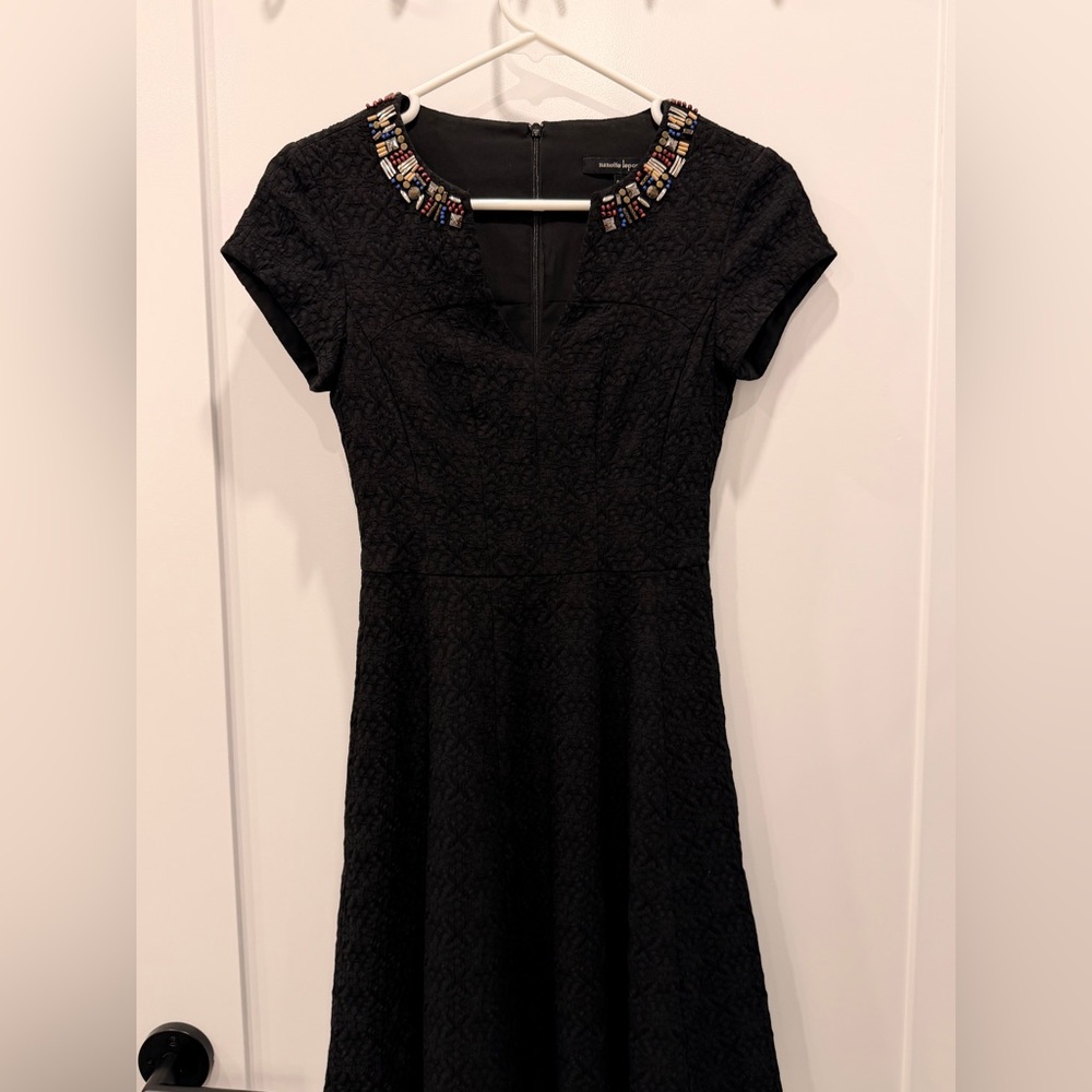 Nanette Lepore Black Dress with Colorful Embellishments